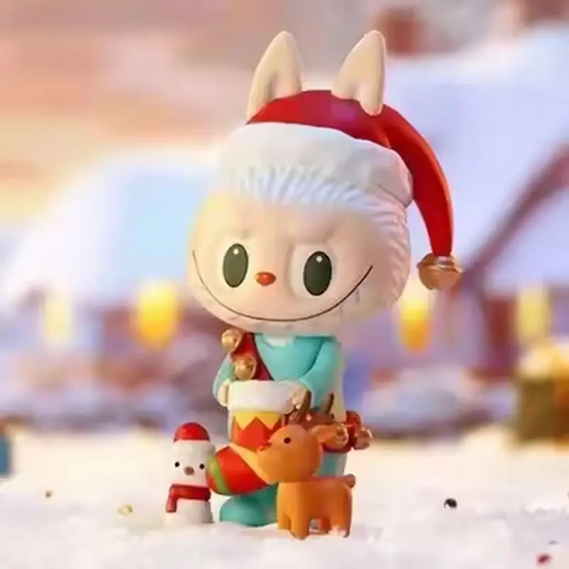 Pop Labubu Mart Blind Box Kerstserie Mode Blind Box Speelgoed Leuke Cartoon Pop Desktop Ornament Collectie Vakantiecadeaus