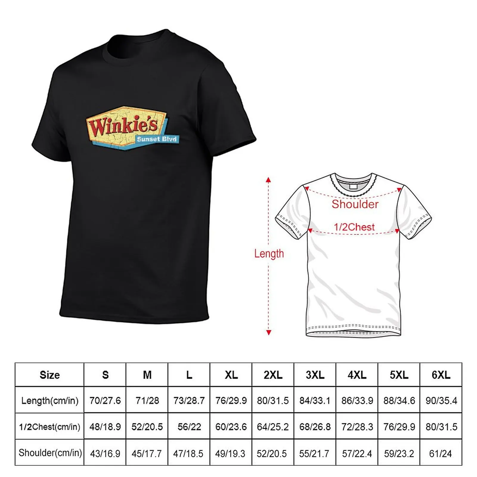 Winkie's Sunset Blvd T-Shirt plus size tops cotton graphic tees anime t shirts mens t shirt