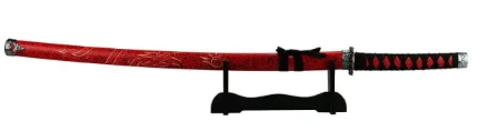 Japanese Red Decorative Sword Katana 100cm