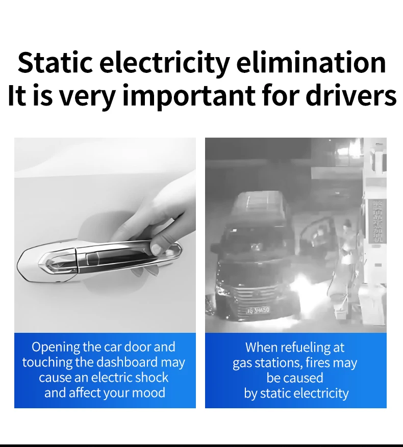 Statischer Stab, elektrostatischer Entlader, tragbarer antistatischer Schlüsselbund, Winter-Trockenklima-Statik-Eliminator, LED-Stromerkennung – Detail 3