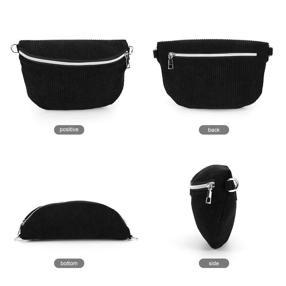 กระเป๋าสะพายสำหรับผู้ชายผู้หญิงพร้อมสายรัดกว้างปรับได้กระเป๋าสะพายข้างผ้าลูกฟูกกระเป๋าถือแฟนนี่แพ็คสำหรับออกกำลังกายท่องเที่ยว