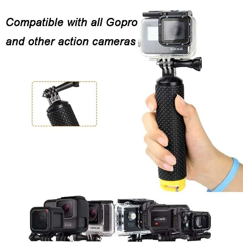 Supporto per maniglia per fotocamera sportiva con asta di galleggiamento per Gopro Hero 12 11 10 9 8 7 Xiaomi Yi SJ4000 DJI Osmo accessori per