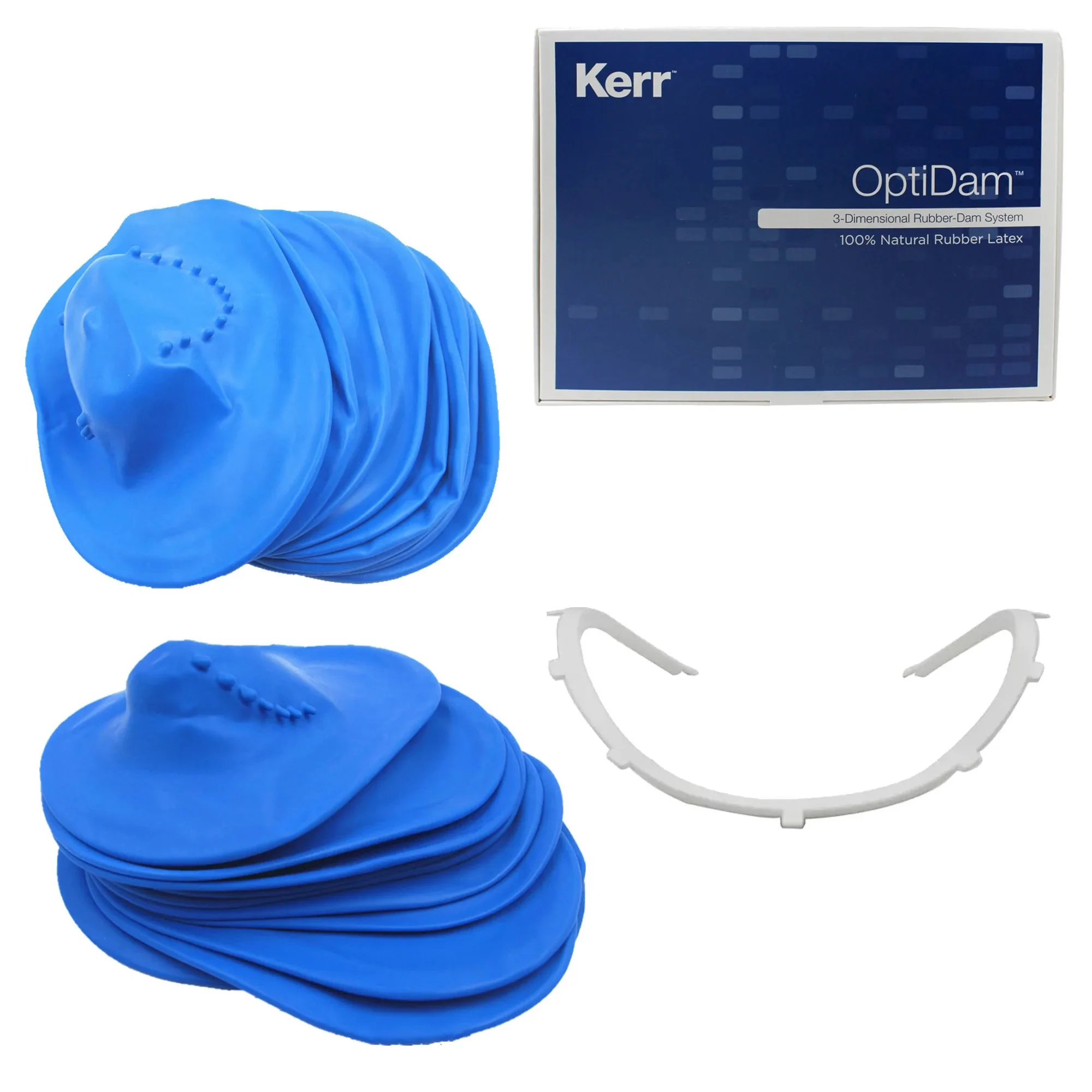 KERR OptiDam Dental 3D, dique de goma, superficie Posterior anterior, arco, Material de dique de látex Dental