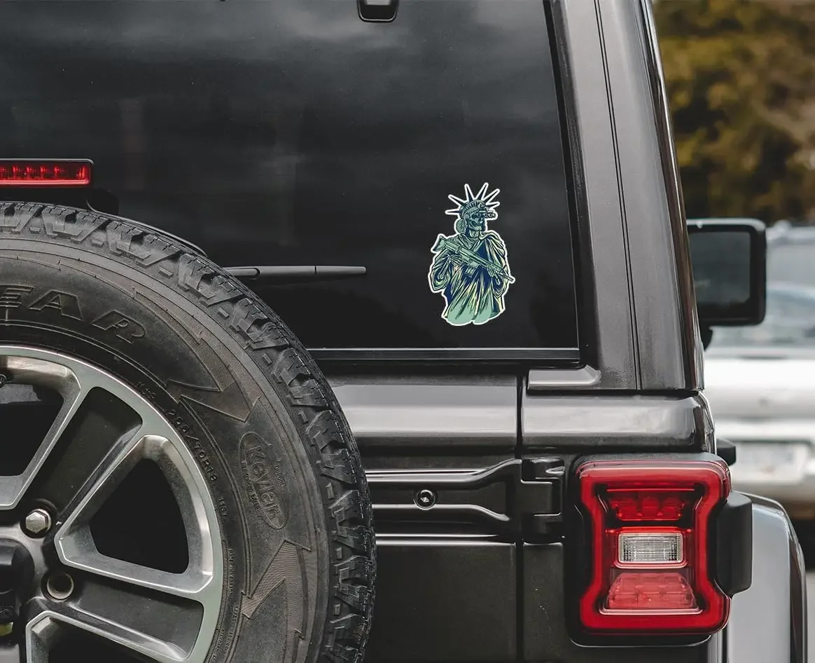 

2Pcs Statue Of Liberty Patriotic Stickers Waterproof Vinyl America Decal Strong Adhesive No Fading For Car Laptop Motorcycle