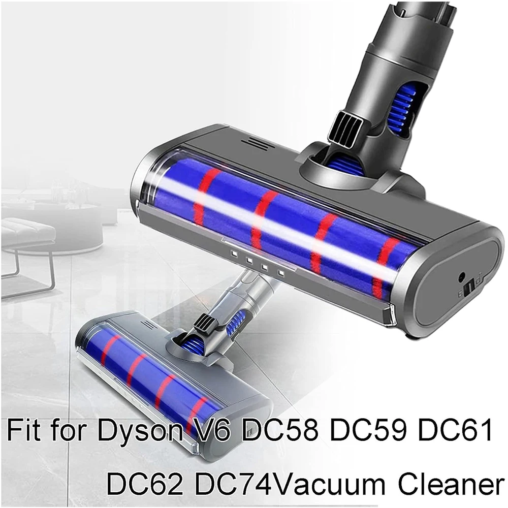 Szczotka elektryczna głowica do odkurzacza Dyson V6 DC58 DC59 DC61 DC62, szczotka parkietowa z miękkimi kółkami odpowiednia do podłóg twardych