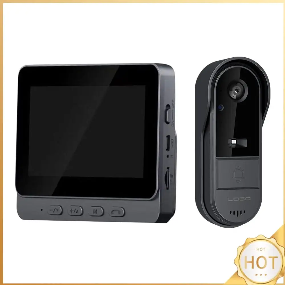 

Видеодомофон 2.4G WiFi с 4.3-дюймовым IPS-экраном, водонепроницаемая видеокамера-глазок для домашней безопасности