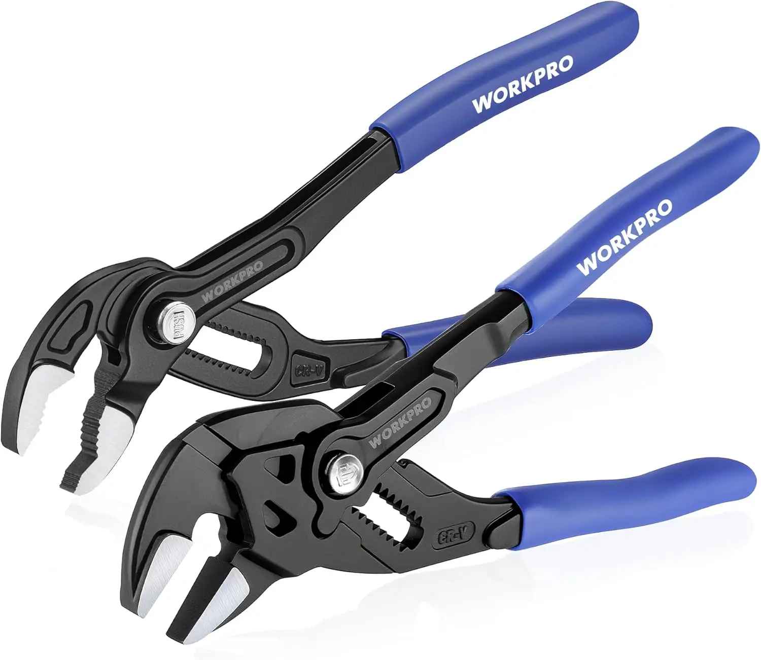 

7-Inch Pliers Wrench & Groove Joint Set, CR-V Steel, Quick-Adjust, Soft Grip – for Plumbing, Pipes, Repairs