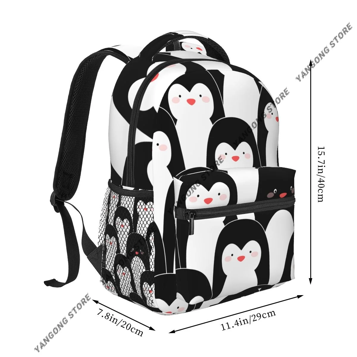 Cute Penguins Backpack School Bags Casual for Teenager Girls Shoulder Bag Travel Bags