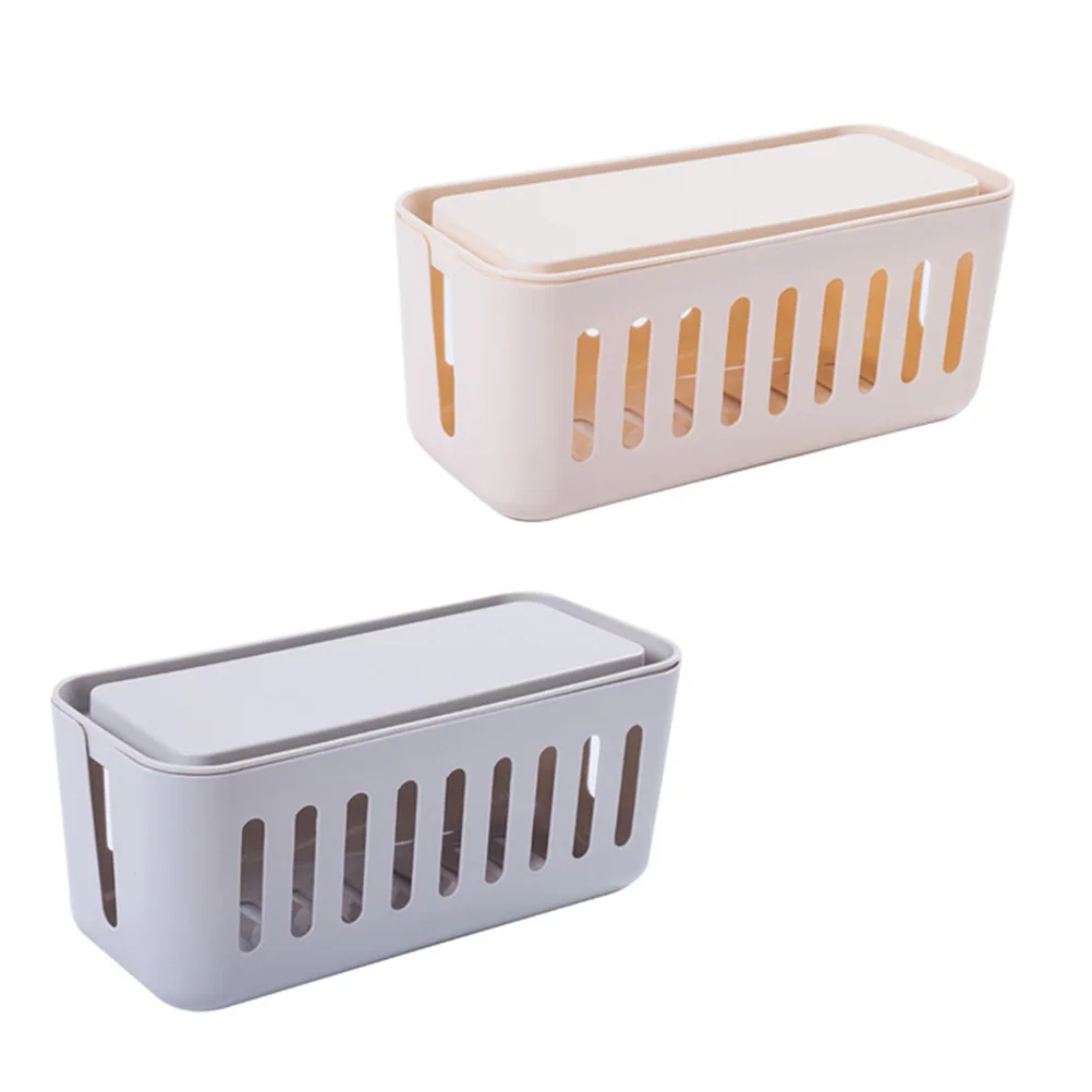 Large Cable Storage Box Multifunctional Power Strip Organizer with Lid Cord Hider for Home Office Desk Wire Management