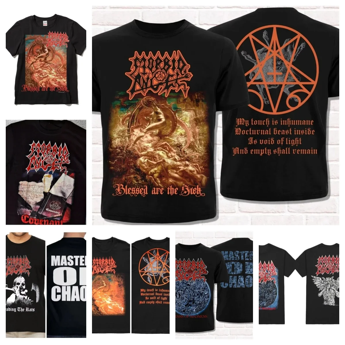 Sick Angel T-shirt Crazy Altar Band Surrounding ShortSleeve Dark Death Metal T-shirt Top Neutral Cotton Short Sleeve High Street