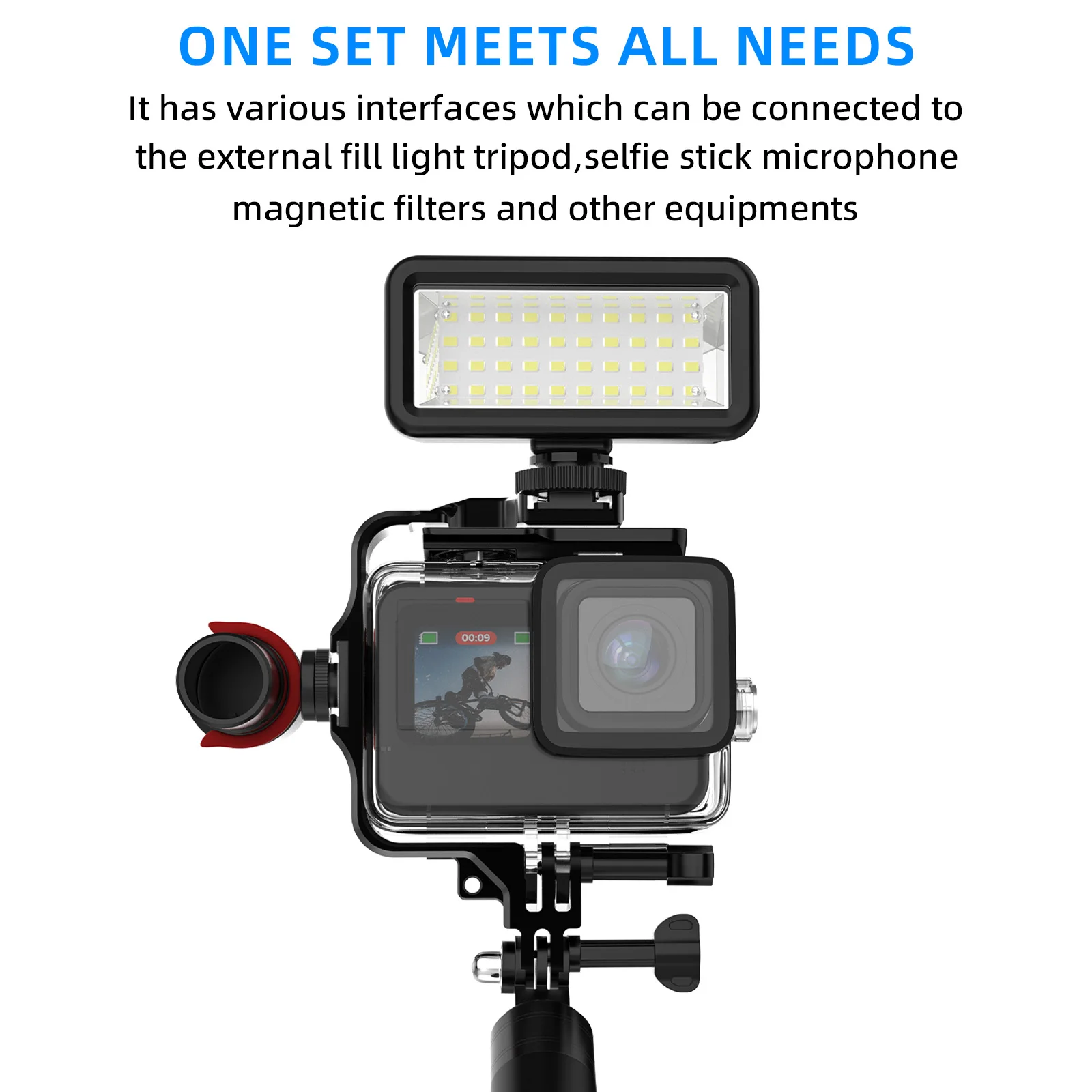 Marco de Metal con soporte de zapata fría para GoPro Hero 11 10 9 8 7 Dji Action 3, accesorios de cámara, soportes para iluminación, palo de micrófono