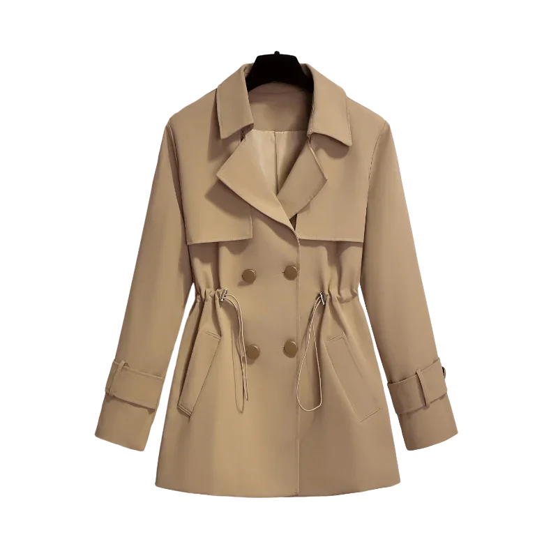 

Good QualityTrench Coat Women's Early Autumn Winter Style Hepburn Style Medium Long Coats And Jackets Women