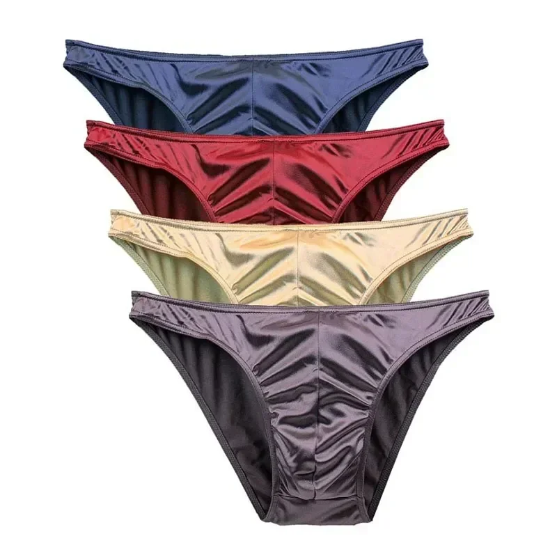 Sexy Panties Shorts Underwear Briefs Comfortable Mierside Underpants Satin Men's Silky Male Thong 2pcs/men Breathable