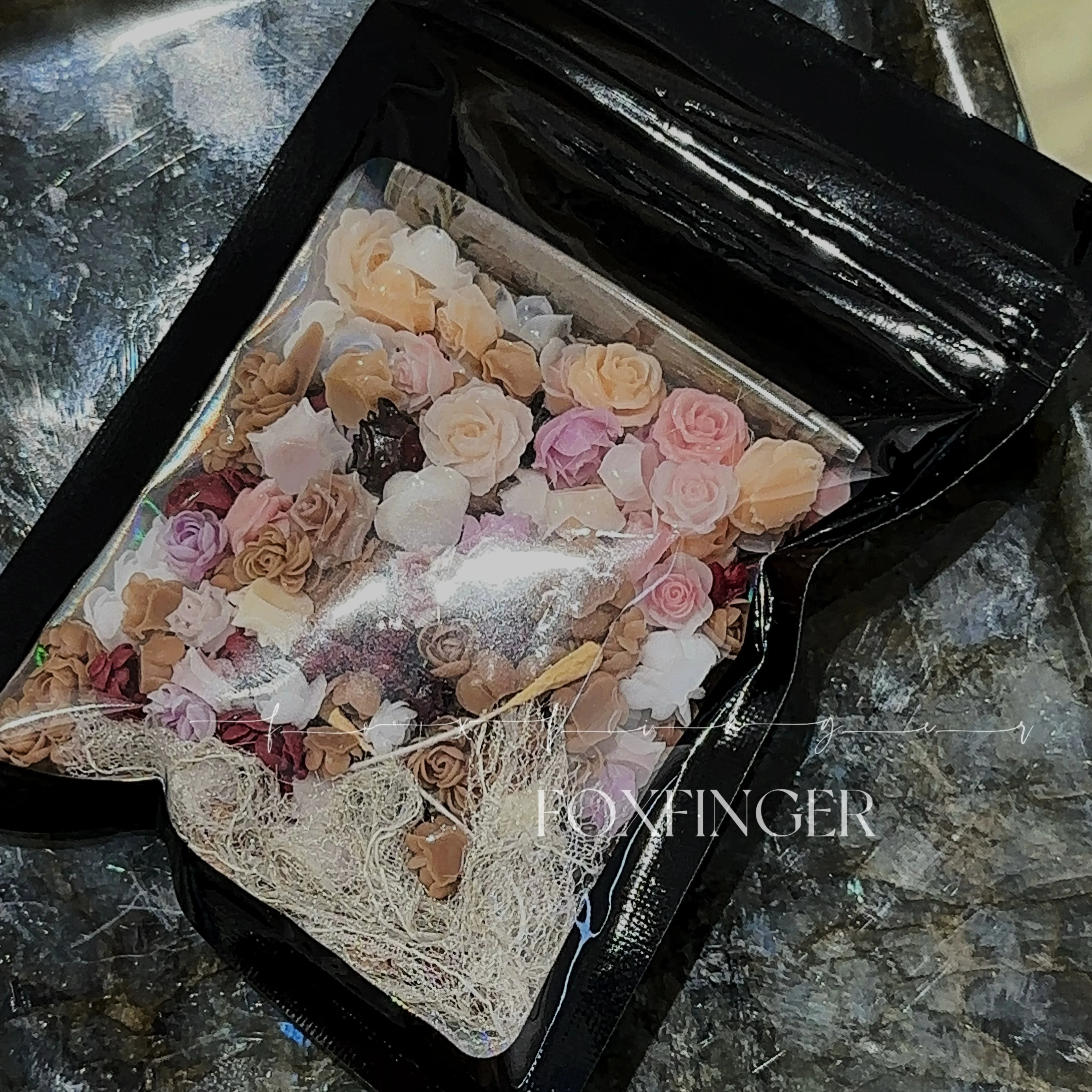 New Hand-carved Distressed Rose Flower Material Pack With Soft And Hard Textures Mixed New Styles Irregular Lace DIY Nail Art