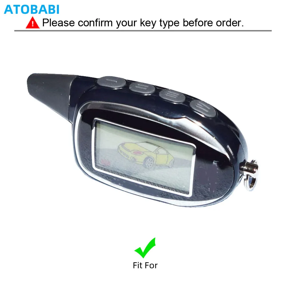 Gray Leather Car Key Cover Bag For Scher Khan Magicar 7 8 9 10 11 12 Russian Two Way Car Alarm System LCD Remote Fobs Shell Case