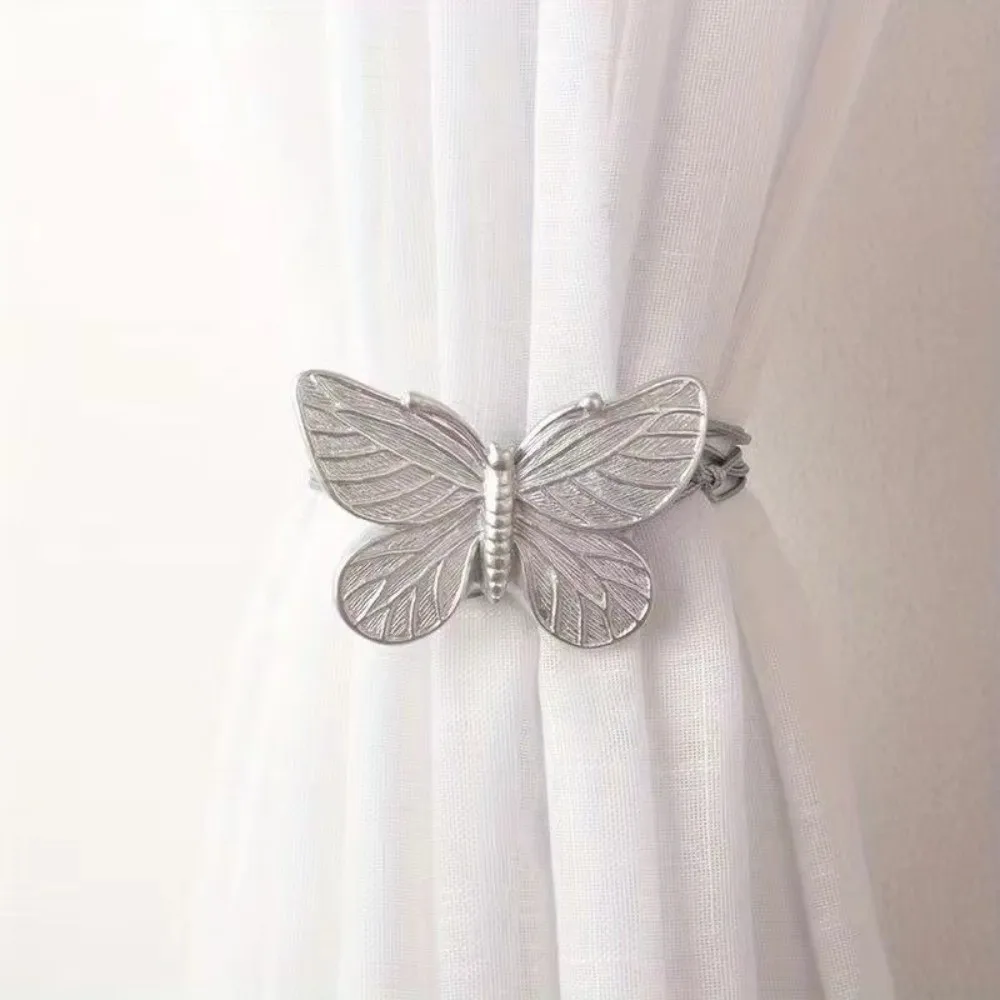 Plastic Magnetic Curtain Tieback Magnetic Closure Butterfly Shape Curtain Buckle Adjustable Rope Portable