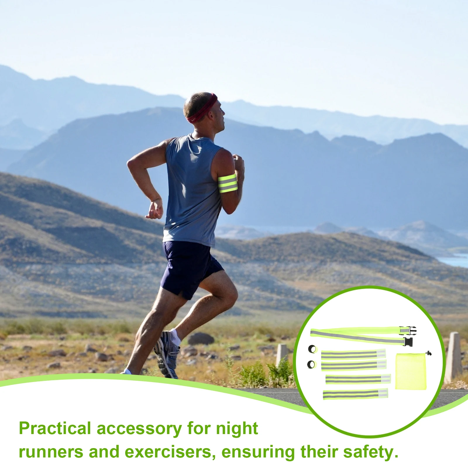 

1 Set High Visibility Reflective Strap Night Running Safety Belt For Outdoor Sports Elastic Walking Band Bright Design For Night