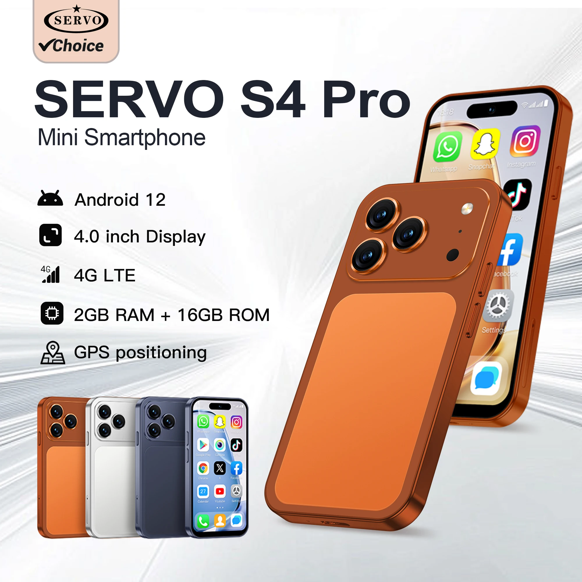 SERVO S4 PRO Mini Smartphone Android OS 4G LTE 4