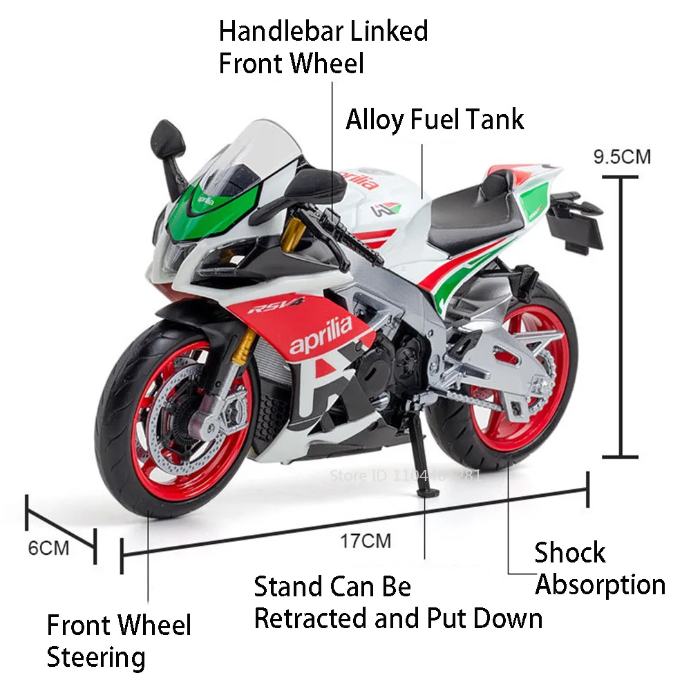 1:12 Aprilia RSV4 Suzuki GSX R1000Rโลหะผสมรถจักรยานยนต์รุ่นDiecastรถของเล่นล้อหน้าพวงมาลัยรถยนต์ขนาดเล็กรวบรวมเครื่องประดับ