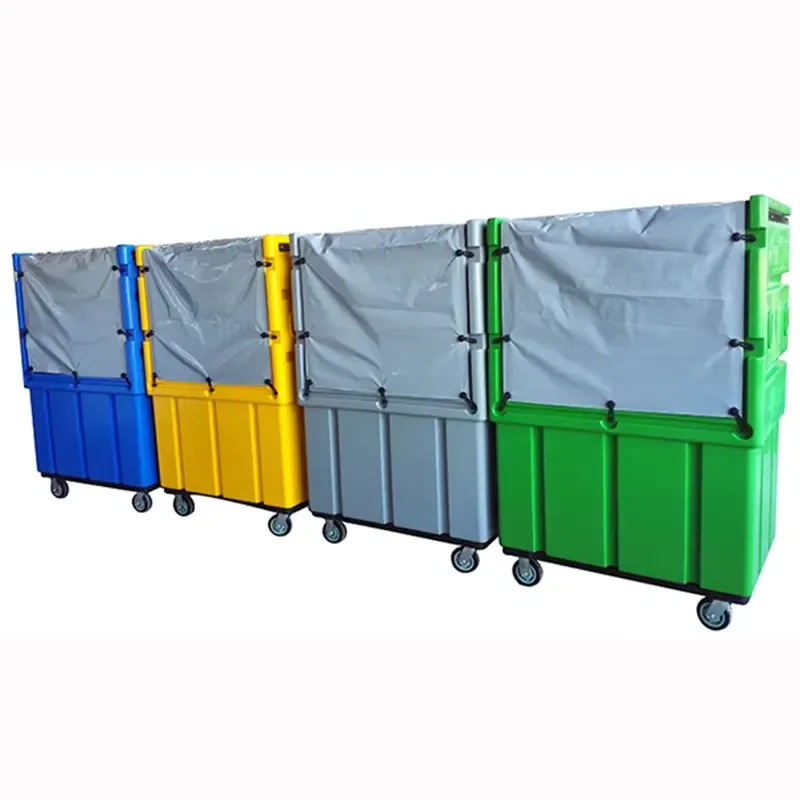 Plastic Laundry Linen Trolley for Home Hotel Hospital Use Durable Storage Cart with Wheels Easy to Move and Organize Clothes