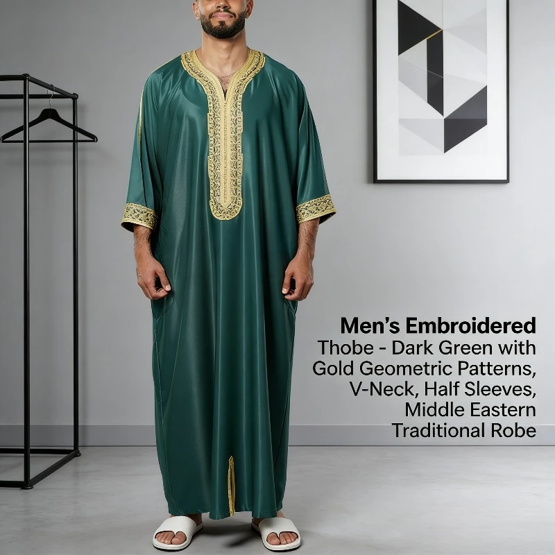 2026 New Middle Eastern Muslim Arabic-style Robe with Side Pockets