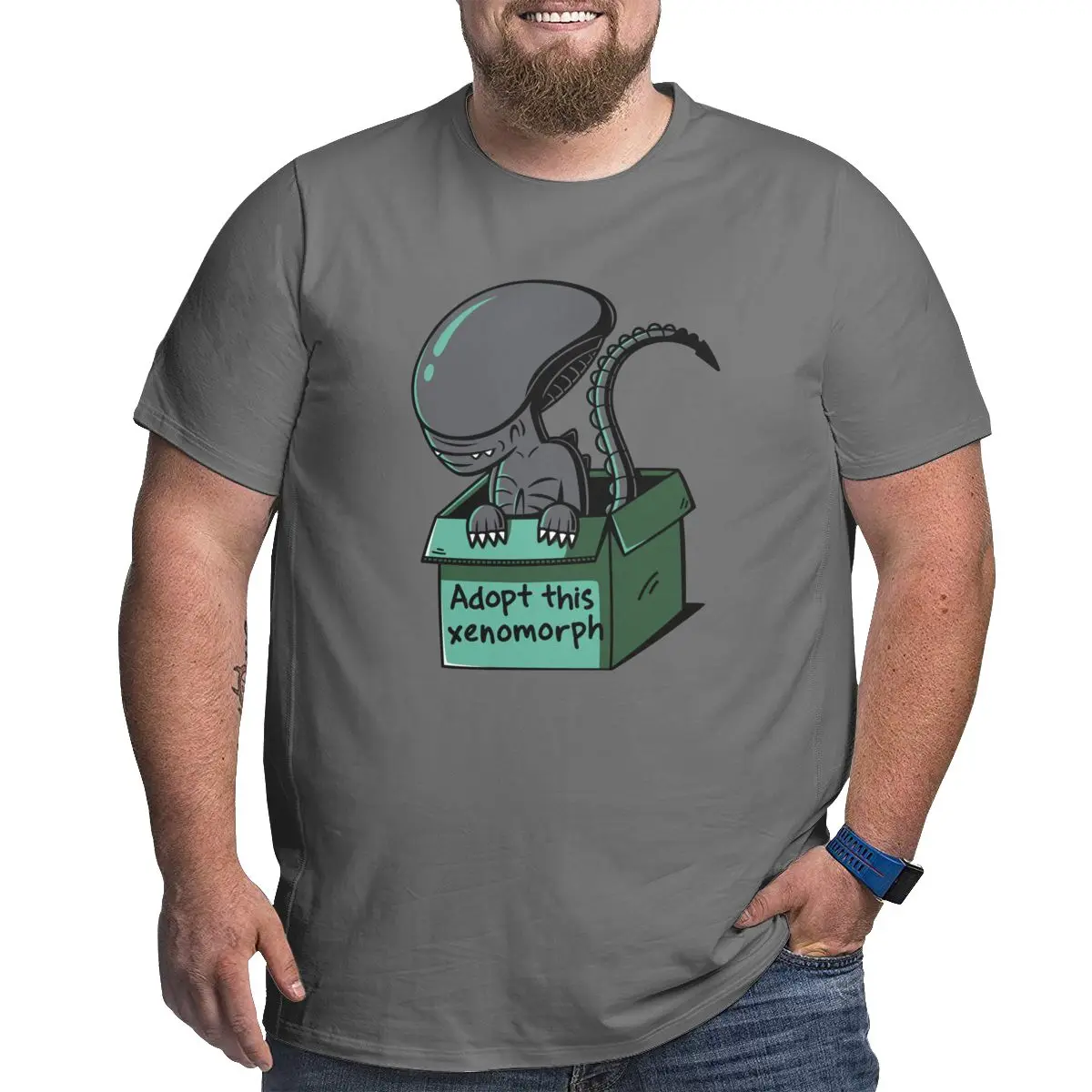 Alien Men casual T Shirt men Round Neck Big Tall Tee Shirt Cotton printed Clothes Large 4XL 5XL 6XL mens shirts graphic tee