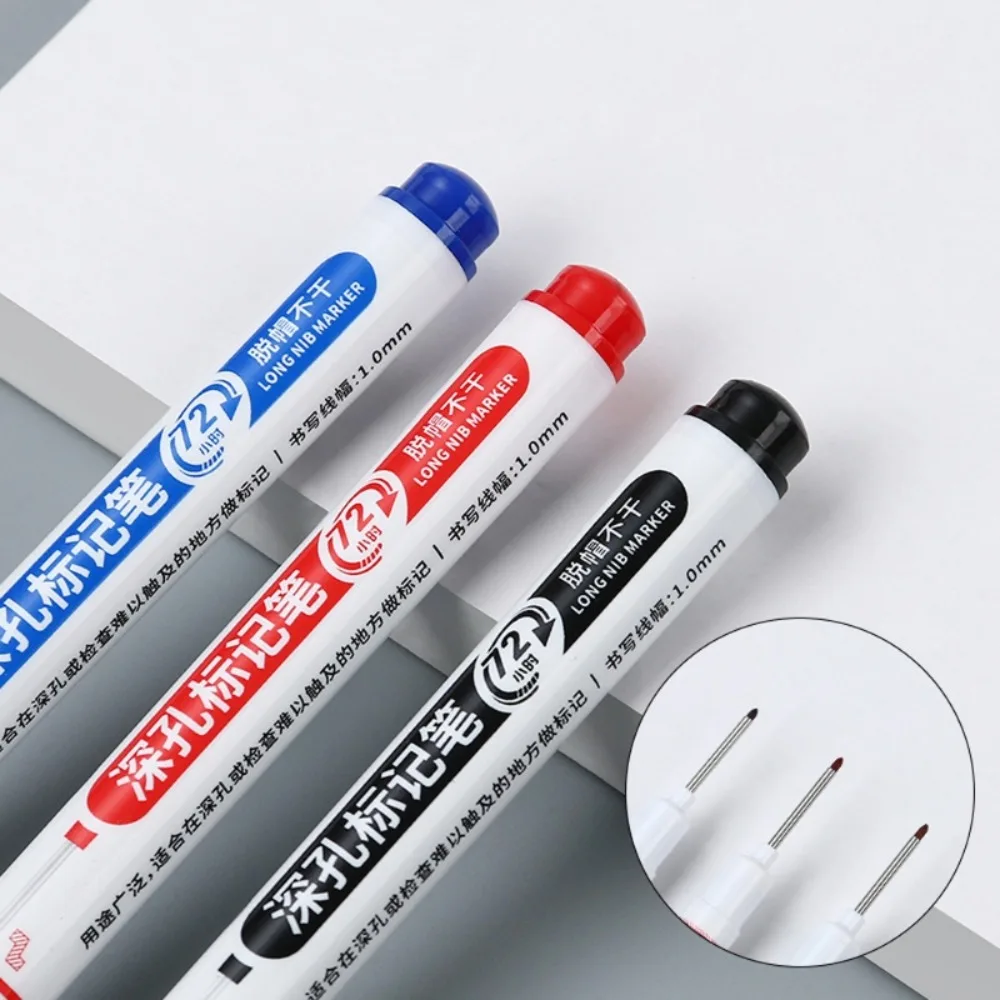 ปากการะบายสีกราฟฟิตีหัวยาวสำหรับเขียนลื่นทนทานปากกาอเนกประสงค์แบบเจาะรูแบบใหม่