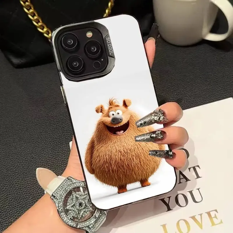 حافظة هاتف على شكل حيوانات لطيفة حافظة هاتف ملونة فضية لهاتف آيفون 17 16 15 14 13 12 11 Pro Max Plus #1