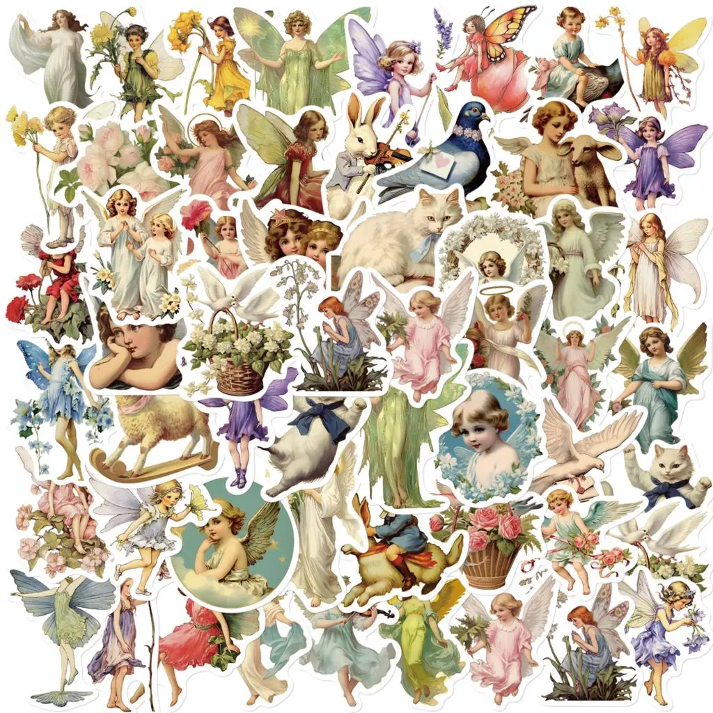 50PCS Retro Cute Fairytale Stickers Pack Decoration DIY Stationery Scrapbook Notebook Phone Diary Graffiti Children's Sticker