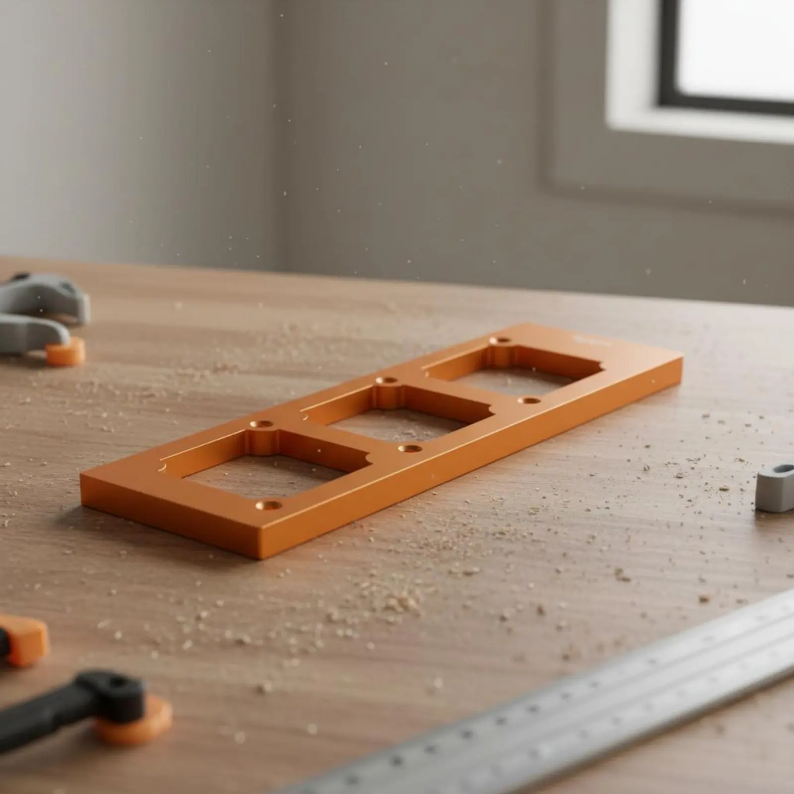 

Socket Cutout Template Long-Lasting Switch Outlet Hole Guide Electrical Box Opening Jig Easy to Use Power Tool for Carpenters