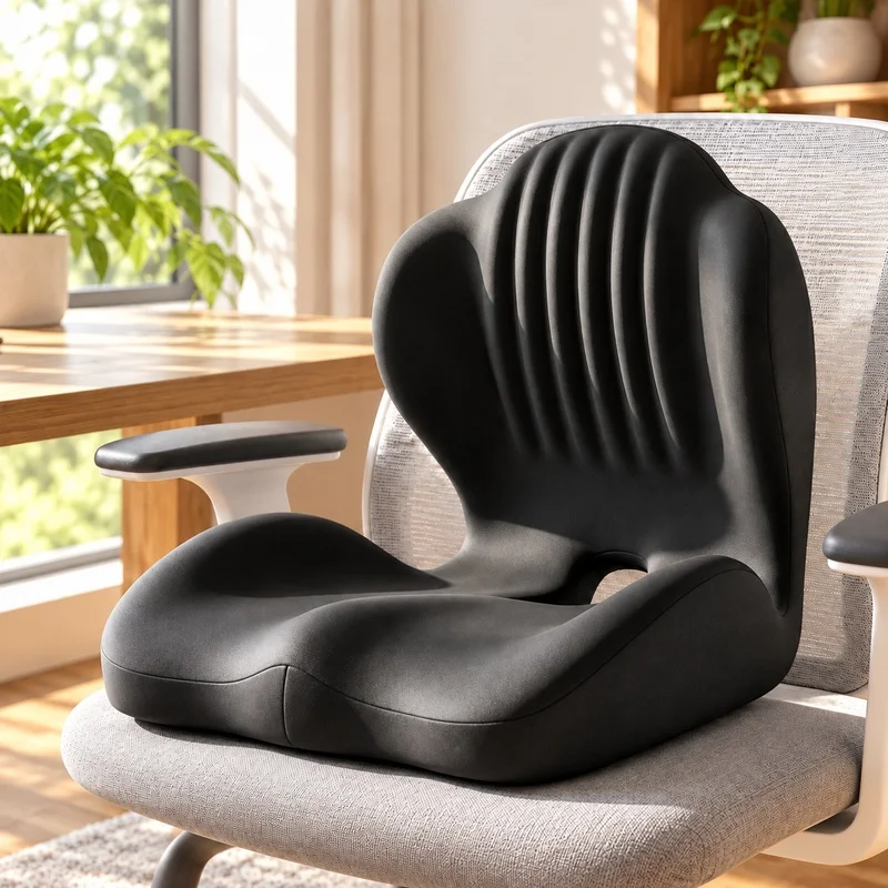 Comfort-Enhancing Memory Foam Back Support Pillow for Car and Office Seating, Pressure-Reducing Cushion