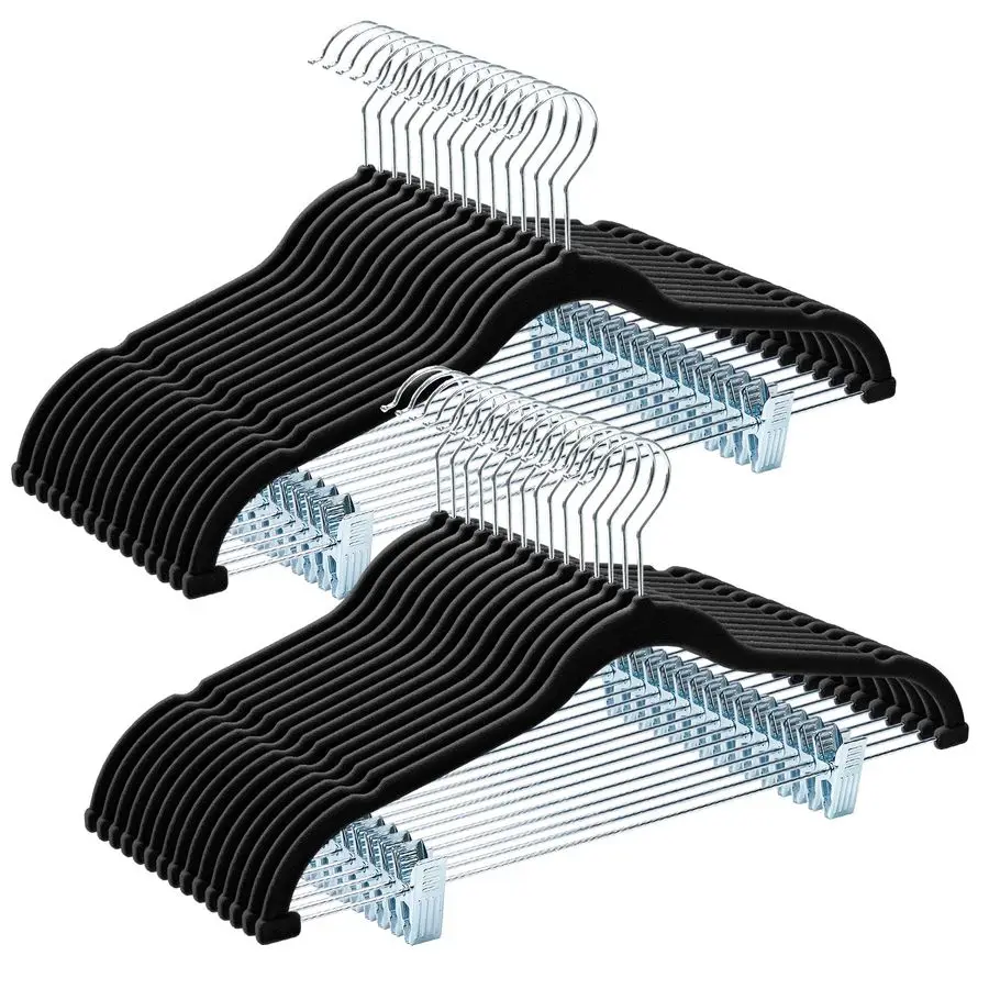 

Вельветовые вешалки с регулируемыми зажимами, 30 штук, нескользящие, с поворотным на 360° крючком, усиленные, для брюк, юбок, блузок