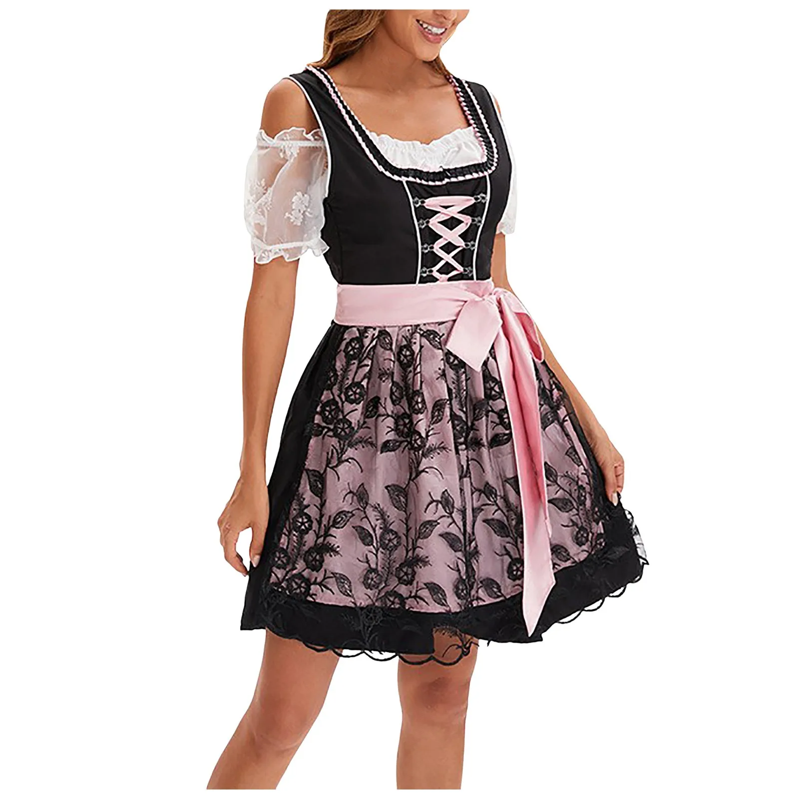 Costumes d'Oktoberfest bavarois traditionnels pour femmes, robes Dirndl pour femmes, robe tablier, bière allemande, cosplay de carnaval, robes de soirée