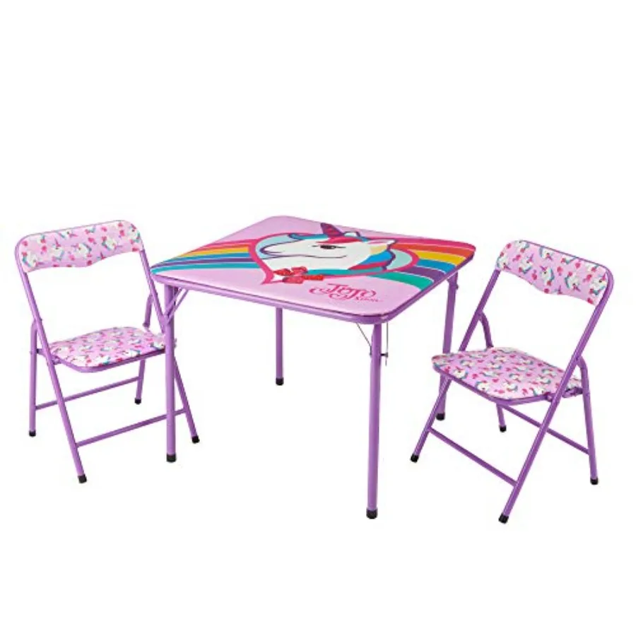 

Jojo Nickelodeon Siwa 3Piece Table Set with 2 Folding Chairs 1 Table Designed for Ages 3+ Perfect Indoor Outdoor Playtime Setup