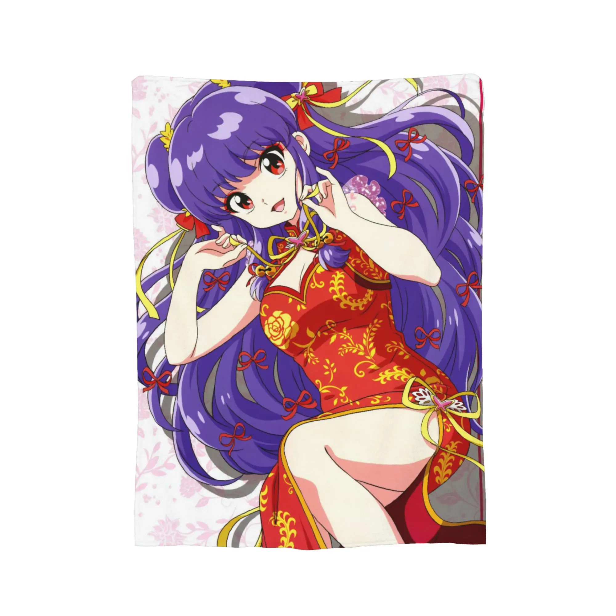 Ranma 1/2 Japanese Anime Shampoo Blanket Flannel Spring Autumn  Multi-function Warm Throw Blanket for Bedding Travel Bedspreads