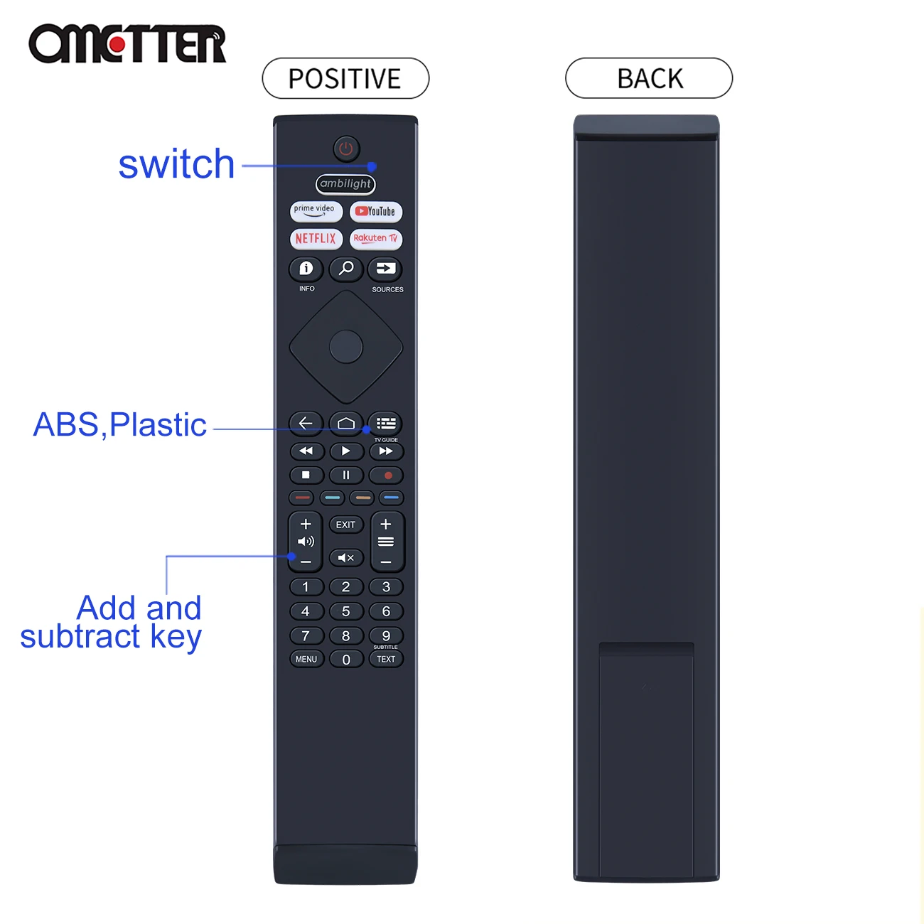 BRC0984501/01 for Philips Ambilight 4K Ultra HDR OLED Android Smart TV Remote Control 398GR10BEPHN0041BC