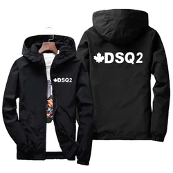 2024 Fashion Zipper Men's and Women's Jackets Brand DSQ2 Printed Sports Hip Hop Casual Zipper Unisex Long Sleeve Hoodie Jacket