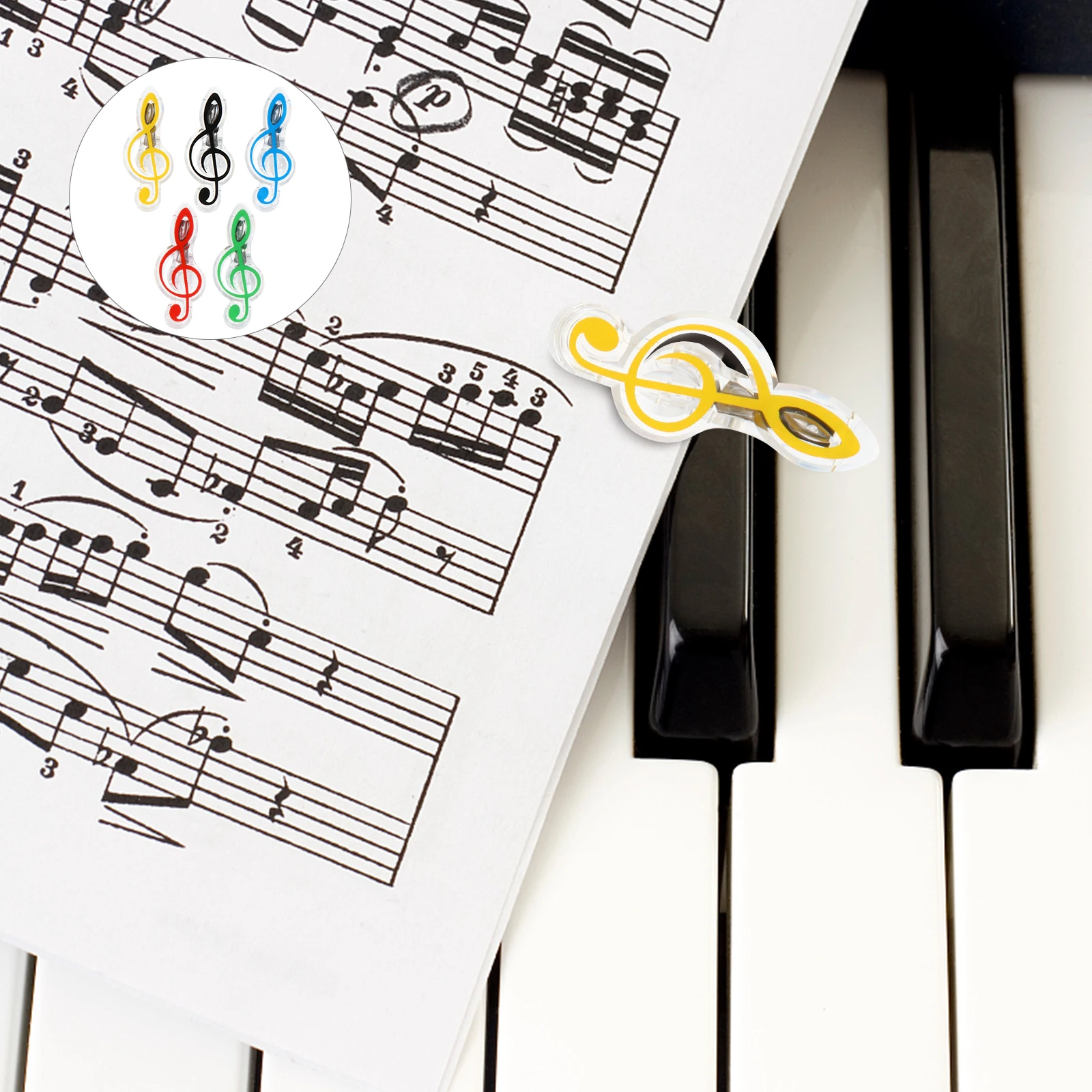 

10 Pcs Music Note Clip Piano Score Page Holder Bookmarks Stationery Accessories Student Supplies Music Lover Gifts Premium ABS