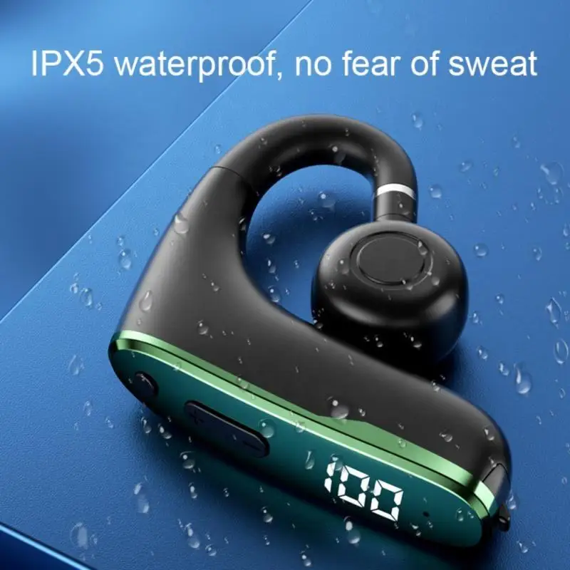 W8 Conducción ósea BT5.0 Auriculares Pantalla digital Auriculares inalámbricos para colgar en la oreja Deportes Correr Auriculares de negocios