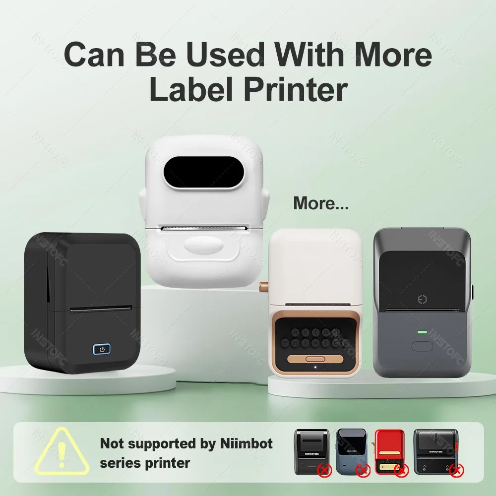 30-50mm White Rould Color Transparent Label Printer Thermal Adhesive Sticker Compatible for Marklife X2 P50 2inch Label Maker