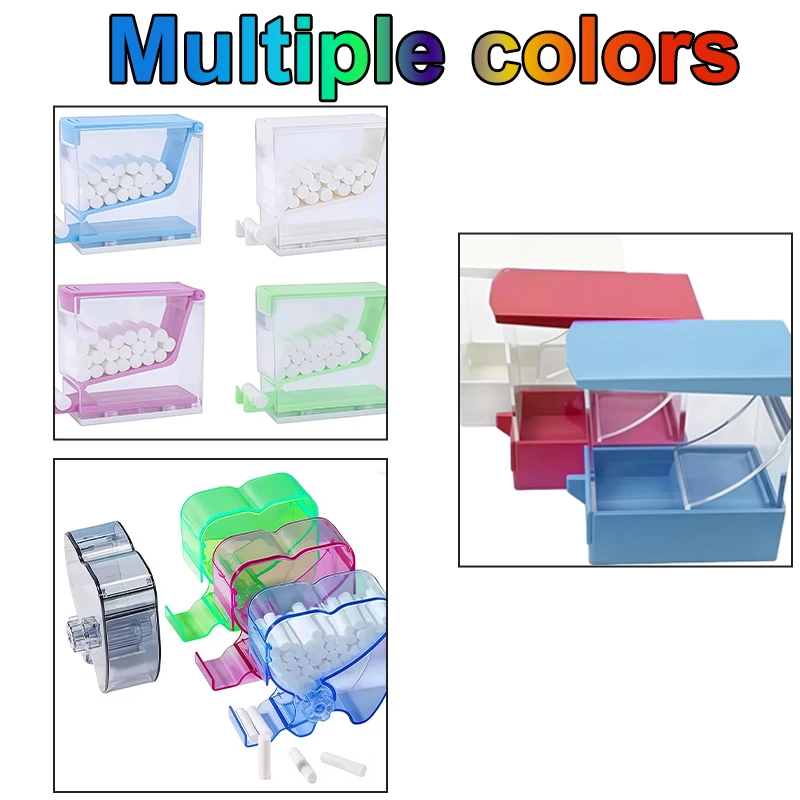 1Pcs Dental Cotton Roll Dispenser Holder Press Type Orthodontic Cotton Roll Storage Box Dentistry Organizer Lab Supplies Tools