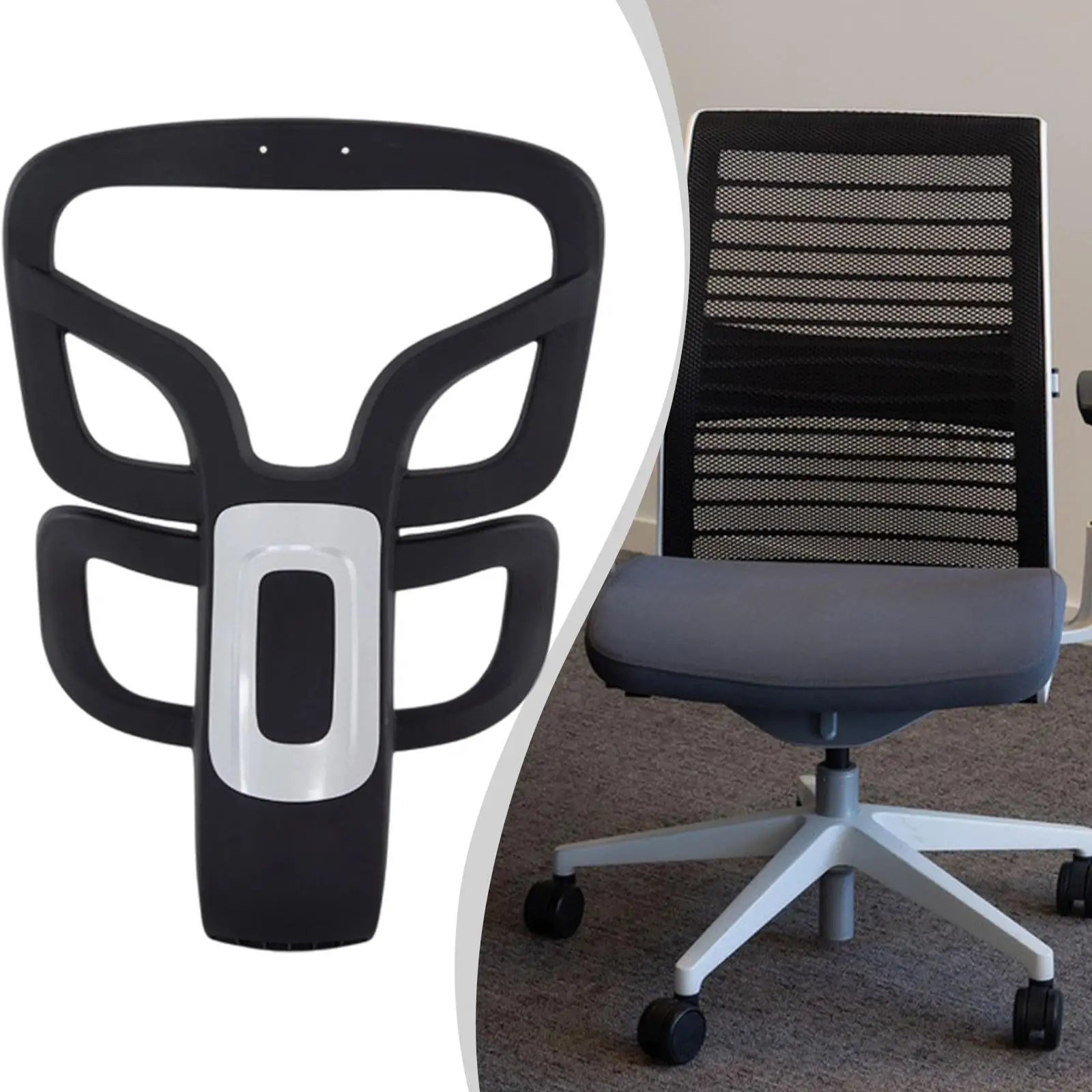 Office Chair Backrest Frame Only,Back Support Frame,Swivel Chair Part Replacement for Desk