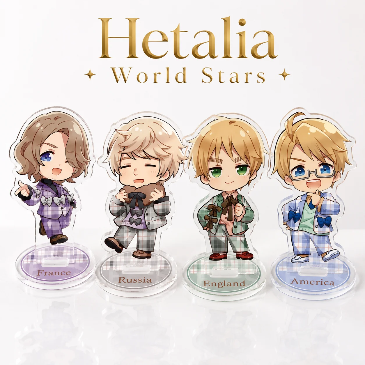Hetalia World Stars Axis Acrylic Stand Model Plate Q Version Character Figure Desk Ornament Collection Gift For Fans Keychain
