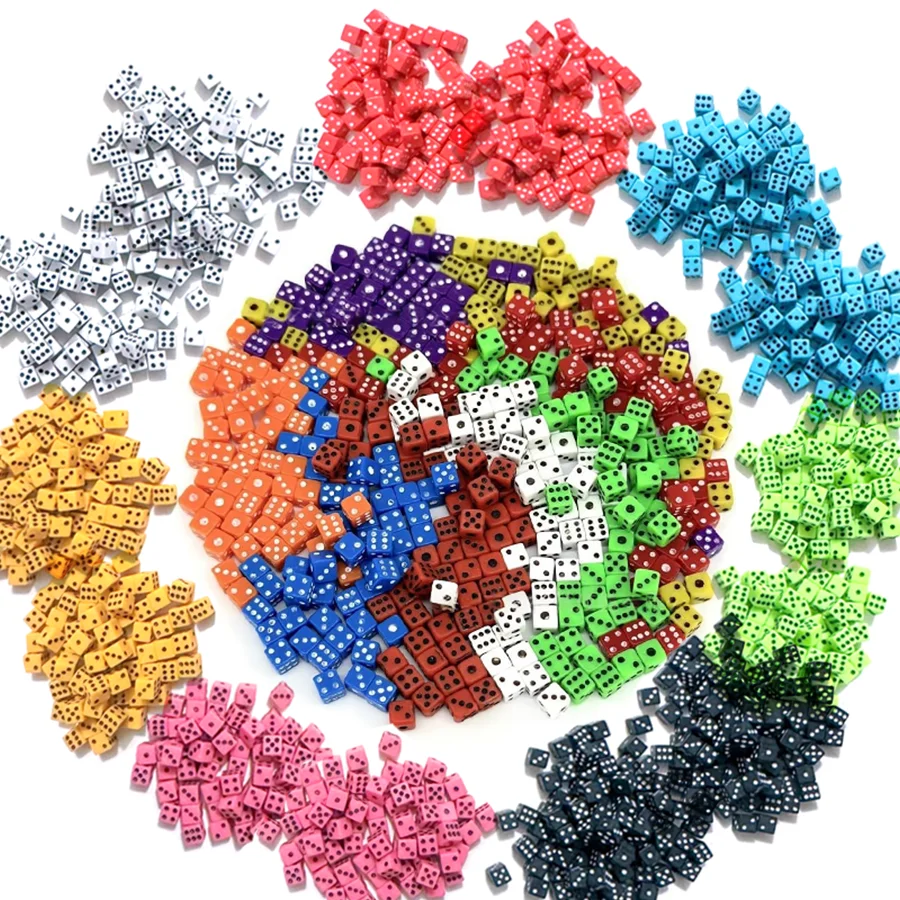 

100/200/500pcs 8mm Mini Six Sides Acrylic Dice Entertainment Supplies for Board Card Game Gathering Festival Party XJM
