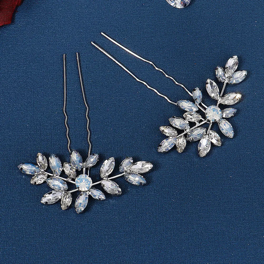 

2pcs Bridal Headwear Wedding Pins for Women U Shape Hair Stick Bridesmaid Hair Fork Accessories Simple Elegant Party Prom