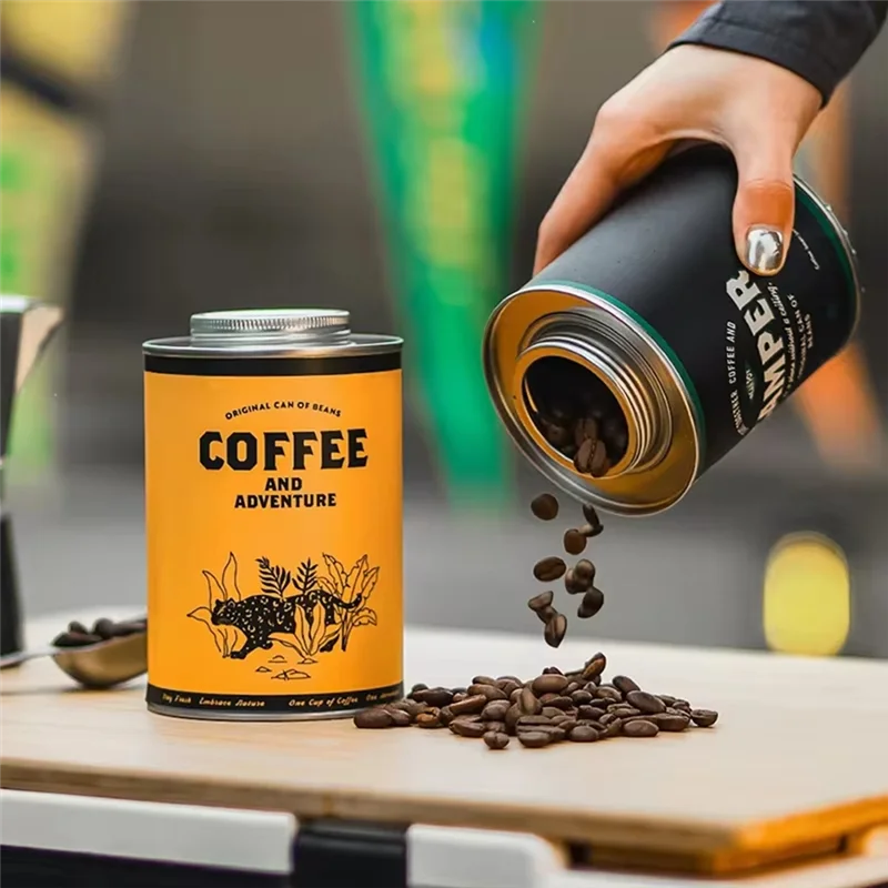 

A7THK-Coffee Bean Storage Can-Portable,Food Grade,Tinplate Storage Tank,Fresh-Keeping Breathable Tin Box For Camping & Home