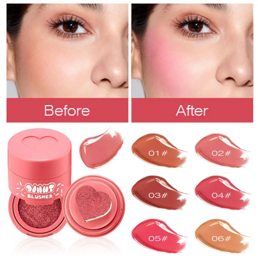 Matte Love Heart Blush Stamp Brighten Skin Tone Long Lasting Moisturizing Rouge Pen Facial Contour Shadow Lips Cheek Tint Women