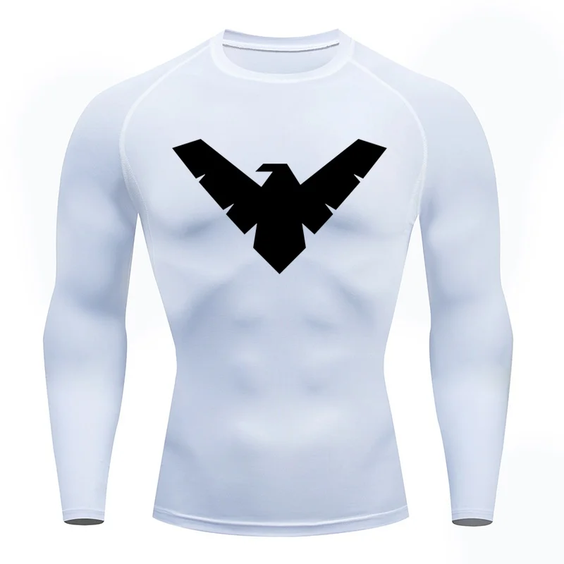 Spring and Autumn Long Sleeve T-shirt Nightwing Leisure Simple Sports Fitness T-shirt Adult Oversized Women Adult Children's Top