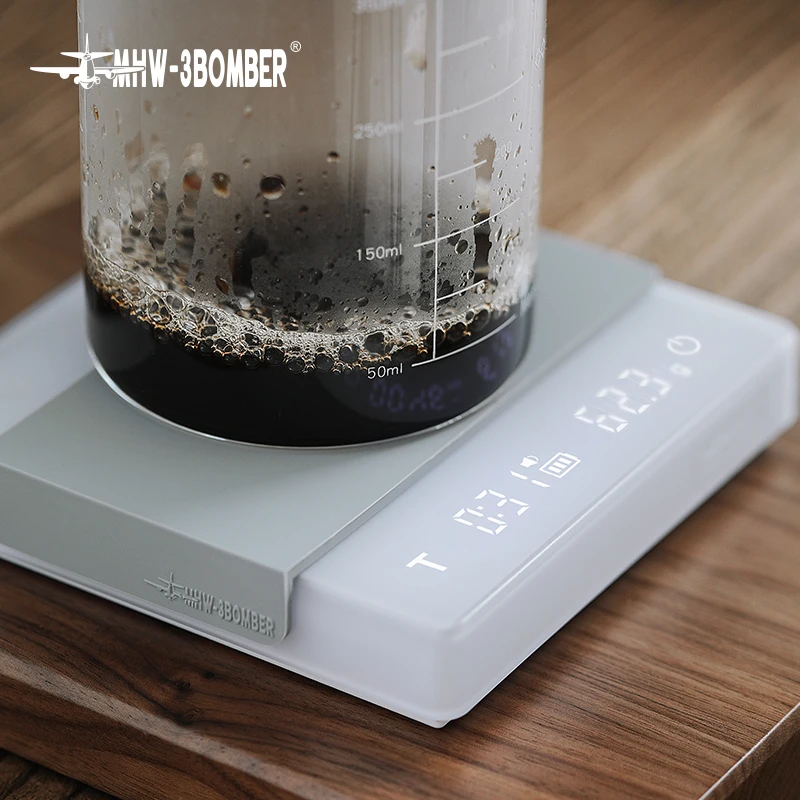 MHW-3BOMBER Digital Kitchen Coffee Scale 2000g/0.1g High Precision Cyclic Rechargeable Electronic Scale Home Barista Accessories