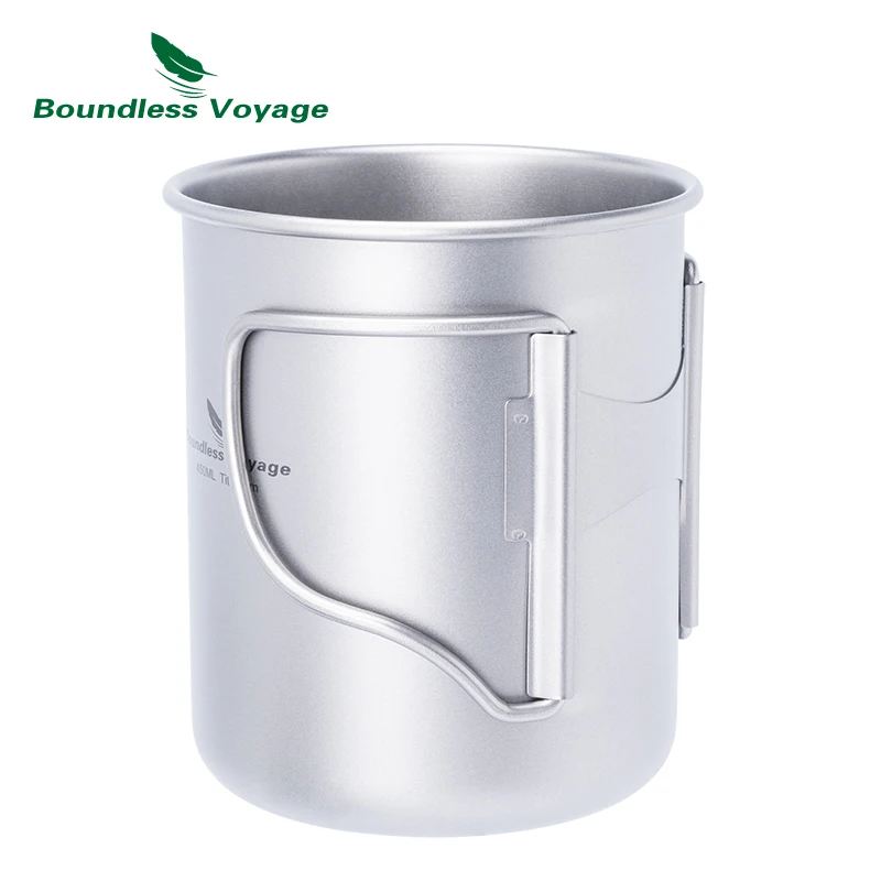 Boundless Voyage 450ml Titanium Cup with Filter Outdoor Camping Tea Coffee Mug Portable Lightweight Tea Maker Travel Drinkware